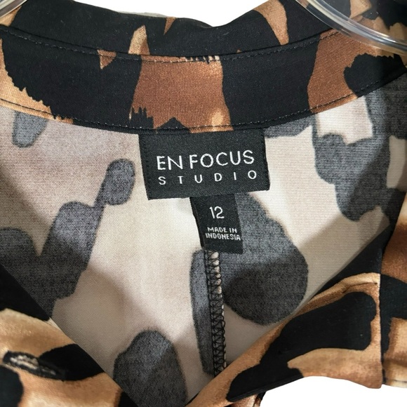 En Focus Studio Women's Animal Print Dress, 3/4 Sleeves, Size 12 - Picture 2 of 13